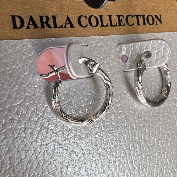 Darla Collection Silver Tone Hoop Earrings - Picture 5 of 5